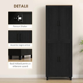 Homcom Dulap Bucatarie Alb – 5 Rafturi | Aosom Romania