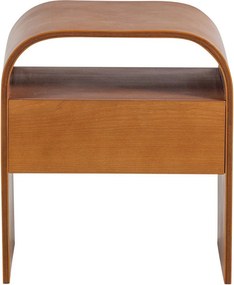 Noptieră în culoare naturală cu rafturi Momo – WOOOD