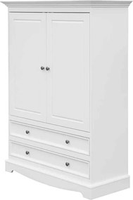 Dulăpior lemn masiv alb Linea, 108 × 45 × 147 cm