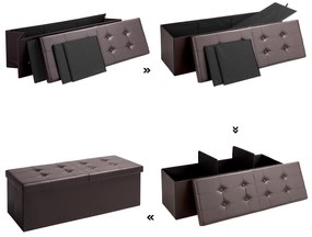 Deuba Cutie depozitare cu capac rabatabil maro - 115x38x38cm