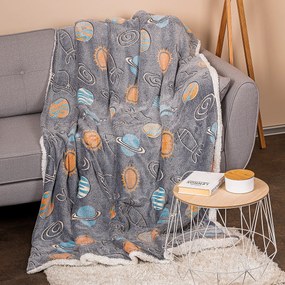 Pătură luminoasă imitație blăniță 4Home Planetarium, 150 x 200 cm