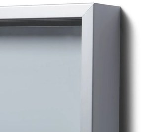 Vitrina cu informații interioare cu uși glisante SLIM 6 x A4 - spate tablă, aluminiu
