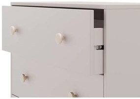 Comodă de copii crem joasă din lemn de pin 90x80 cm Enola – Marckeric