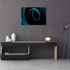 Tablou pe sticlă cu linie albastră (70x50 cm)