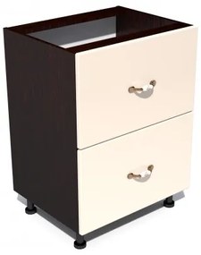 Corp inferior 60 cu 2 sertare metalice pentru greutate Zebra MDF vanilie simplu