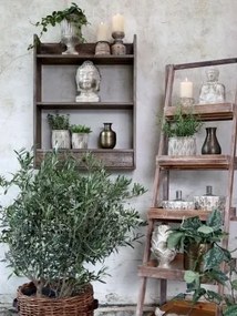 Lampă cu ulei decorativ stil vintage cu model auriu gri ciment și oțel inoxidabil, „Vittel”