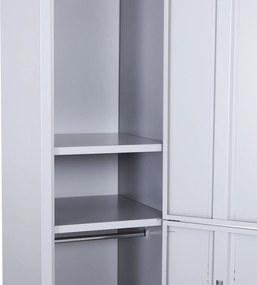 Dulapior Haine din Otel 4 Rafturi 2 Usi cu Inchidere de Siguranta, Gri, 38x46x180cm Vinsetto | Aosom Romania