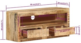 Comoda TV, 88x30x40 cm, lemn masiv de mango 1, Lemn masiv de mango