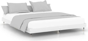 vidaXL Cadru de pat, alb extralucios, 140x200 cm, lemn prelucrat