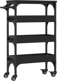 vidaXL Cărucior de bucătărie, negru, 53x20x76 cm, lemn prelucrat