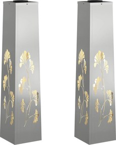 vidaXL Lumină LED Solară pentru Alei 2 pcs Argintiu Oțel galvanizat