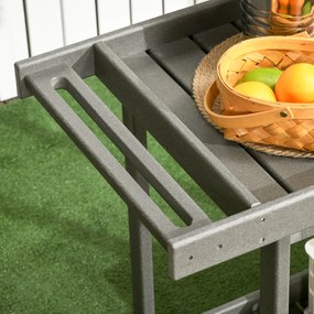 Outsunny Servierwagen cu Suporturi pentru Prosoape, 1 Placa Inferioara, 4 Roti, 87 cm x 50 cm x 80 cm, Gri inchis | Aosom Romania