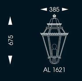 Stalp iluminat exterior din fier forjat, inaltime 335cm, AL 6721
