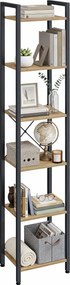 Raft cu structura metalica TAYLOR 6 polite, stejar artisan