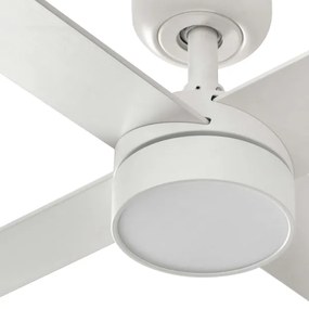 Ventilator LED dimabil de tavan FARO 34355-1TW RUDDER L 20W/230V alb/bej d. 132 cm + telecomandă