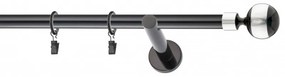 Galerie SIMPLA PRINDERE PERETE PICIOR UNIVERSAL 19 mm MINGE NEGRU (Alege marime: 140 cm)