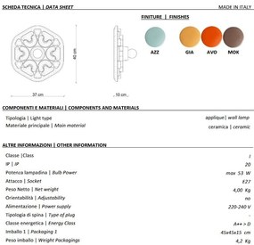 Aplica de perete din ceramica design italian Phytia