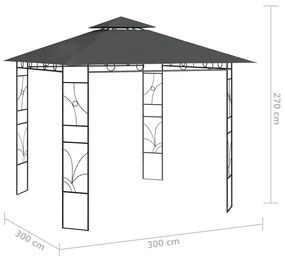 Pavilion, antracit, 3x3x2,7 m, 160 g m   Antracit