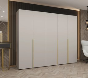 Dulap de haine 250 cm Alice 1 (Cașmir + Auriu). 1126134