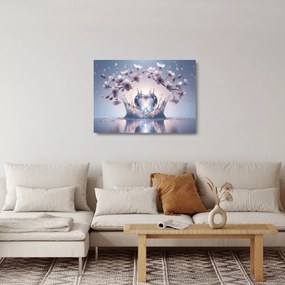 Tablou pe sticlă - Inimă de diamant (70x50 cm)