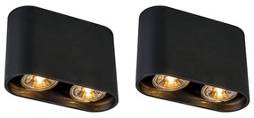 Set de 2 spoturi moderne negre - Ronda Duo