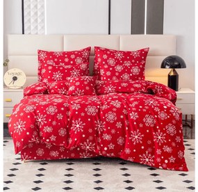 Lenjerie de pat din microfibra flanel SNOWFALL rosie Dimensiune lenjerie de pat: 70 x 90 cm | 140 x 200 cm