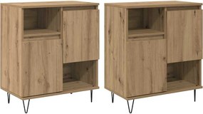 vidaXL Bufet 2 pcs Stejar Artizanal 60 x 35 x 70 cm