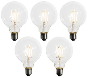 Set 5 becuri Bec LED E27 reglabil G95 5W 450lm 2200K