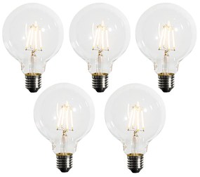 Set de 5 becuri LED G95 E27 dimabile 5W 450LM 2200K