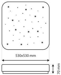 Plafonieră LED dimabilă FLORA LED/60W/230V 2700-6500K + telecomandă
