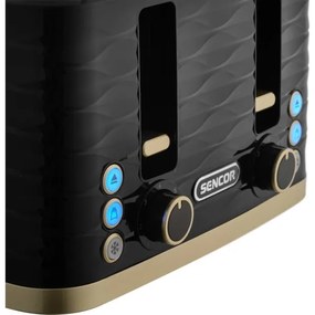 Sencor Prăjitor de pâine cu 4 fante, 1600W/230V, negru/bej