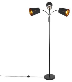 Lampă de podea modernă neagră cu 3 lumini - Carmen