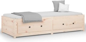 vidaXL Pat de zi Small Single, 75x190 cm, lemn masiv pin