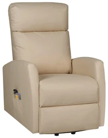 329638 vidaXL Fotoliu de masaj rabatabil vertical cappuccino piele ecologică