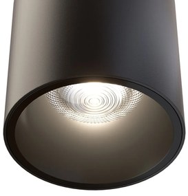Spot LED aplicat, plafoniera design tehnic Alfa negru 7cm, 4000K