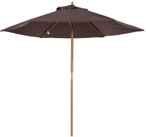 Outsunny Umbrelă de Soare pentru Grădină, Structură din Lemn, Φ250 cm, Ideală pentru Exterior | Aosom Romania