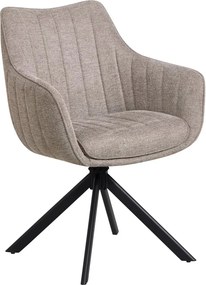 Scaun rotativ ASTON, grej/negru, stofa/metal, 61x44x86 cm
