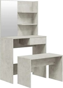 vidaXL Set măsuță de toaletă, gri beton, 74,5x40x141 cm