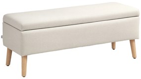 HOMCOM Banc de depozitare acoperit aspect in pentru dormitor, intrare, sufragerie, capacitate 220 kg, 110 x 39 x 45 cm, bej | Aosom Romania