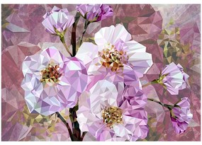 Fototapet modern cu flori roz de cristal