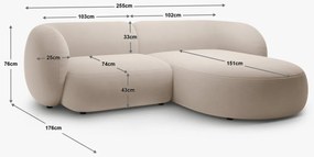 Coltar Kate 2 locuri boucle Baloo L255 cm