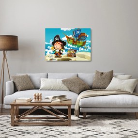 Tablou pe sticlă - Comoara piraților (70x50 cm)
