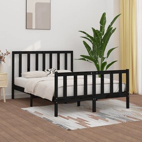 3106847 vidaXL Cadru de pat, negru, 160x200 cm, lemn masiv