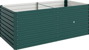 Outsunny Jardinieră ridicată galvanizată dreptunghiulară pentru exterior - fund deschis - 160 x 80 x 60 cm, verde | Aosom Romania
