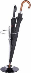 Suport umbrele OLDO, negru/crom, metal/sticla 26x60 cm