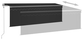 Copertina retractabila automat cu stor, antracit, 4,5x3 m Antracit, 4.5 x 3 m