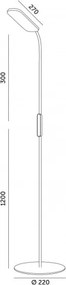 Lampă de podea LED reglabilă TEILO LED/10W/230V 3000/4000/6500K albă + telecomandă