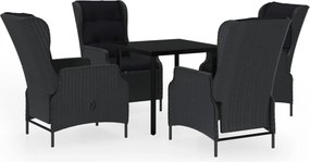 vidaXL Set mobilier pentru grădină, 5 piese, gri închis