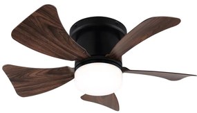 Ventilator LED dimabil de tavan ZEVENTI MUNDAKA LED/10W/230V maro + telecomandă