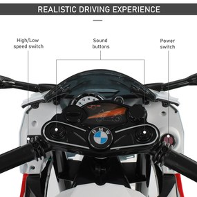 Motoreta Electrica pentru Copii BMW RR 12V, Negru si Rosu HOMCOM | Aosom RO